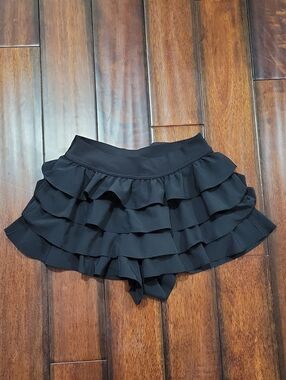 Aerie Black Ruffle Shorts
